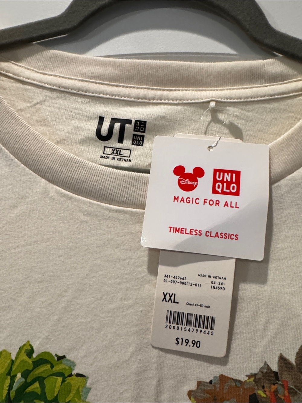 NWT!  Uniqlo x Disney Mickey Mouse botanical floral graphic t-shirt in size XXL - Picture 3 of 8